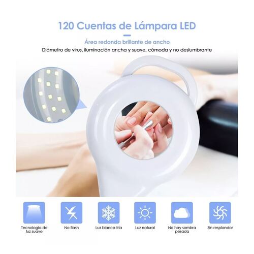 Lámpara De Pie Con Lupa 2.5x Para Maquillaje Profesional Blanco