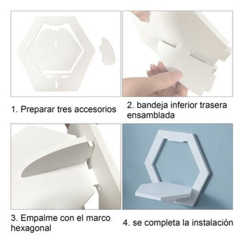Set 3 Repisas Decorativas En Pared Hogar Flotantes Blanco