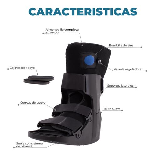 Bota Ortopédica Onof, Bota Postoperatorias, Rehabilitacion, Fracturas, Esgince, Lesiones en Tobillo y Pie con Suela Antiderrapante 