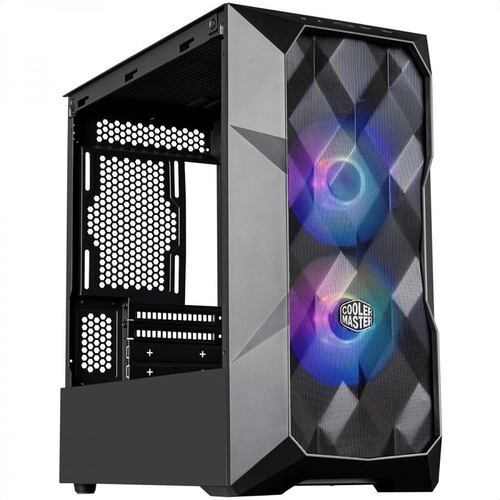 Gabinete Cooler Master MasterBox TD300 Mesh ARGB Negro USB3 2 Ventiladores Vidrio Templado TD300-KGNN-S00