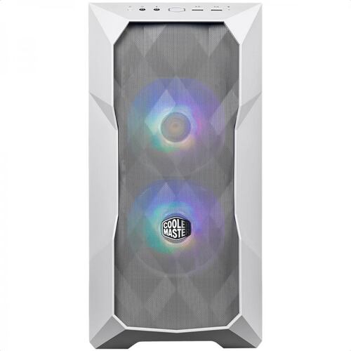Gabinete Cooler Master MasterBox TD300 Mesh ARGB Blanco USB3 2 Ventiladores Vidrio Templado TD300-WGNN-S00