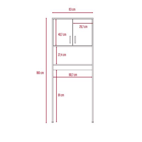 Mueble Ahorrador de espacio para baño con entrepaños Siena color blanco.
