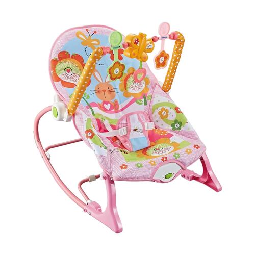 Rocker Silla Vibradora Mecedora De Bebe Musical Con Juegos Rosa