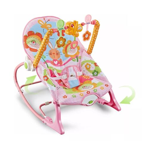 Rocker Silla Vibradora Mecedora De Bebe Musical Con Juegos Rosa