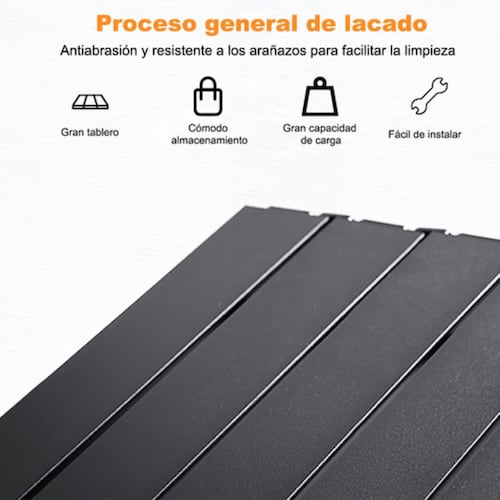 Mesa Plegable Portatil Mesa Para Jardín Exterior Portafolio Negro 
