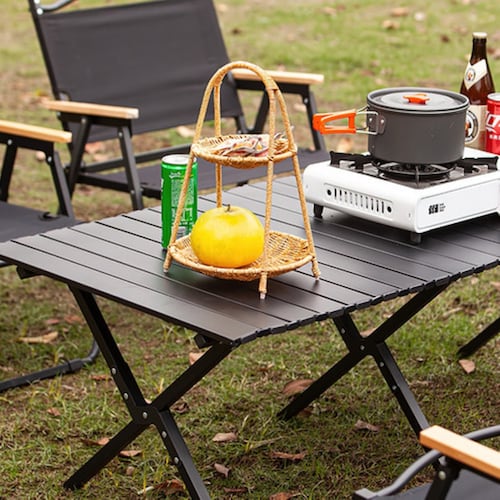 Mesa Plegable Portatil Mesa Para Jardín Exterior Portafolio Negro 