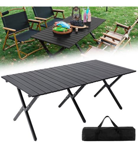 Mesa Plegable Portatil Mesa Para Jardín Exterior Portafolio Negro 
