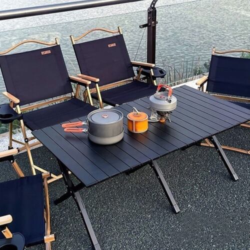 Mesa Plegable Portatil Mesa Para Jardín Exterior Portafolio Negro 