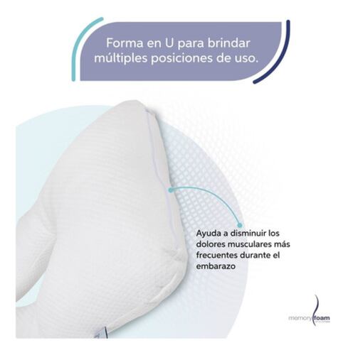 Almohada Para Embarazo Y Lactancia Premium Tela Extra Suave Blanca 
