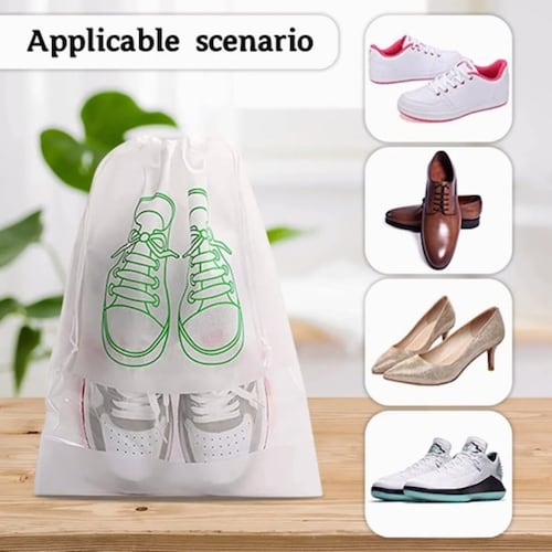 Bolsas De Viaje Impermeables Para Zapatos, 10 Piezas Blanco