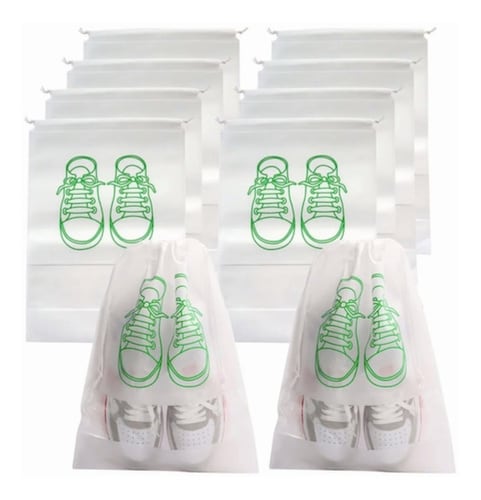 Bolsas De Viaje Impermeables Para Zapatos, 10 Piezas Blanco