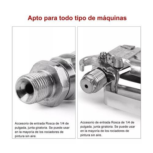 Pistola Rociadora De Pintura De Alta Presión C/tubo De 20 cm Plata 