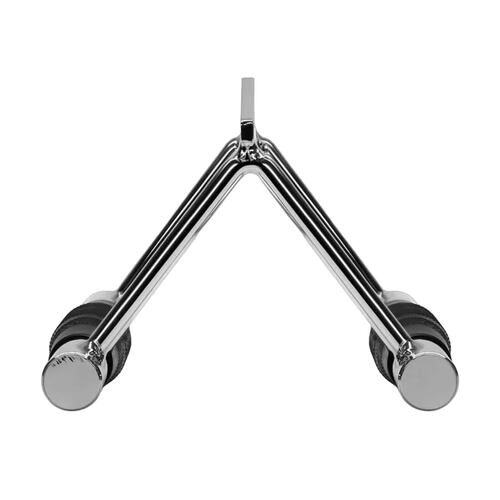 Agarre Triangular Para Remo Gym Tipo Doble D Recubierto Plata/Negro