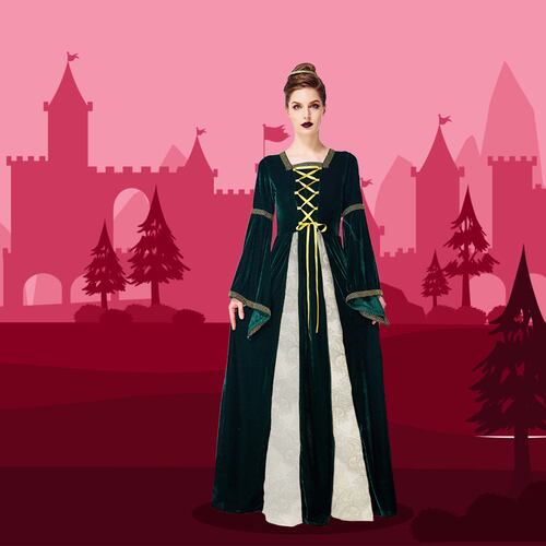 Disfraz de Halloween Princesa Reina Queen Premium de tela Adulto 12+ / 2 tallas disponibles.