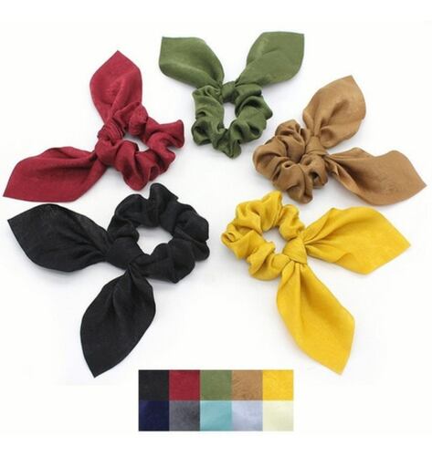 12 Pcs Liga Satén Para Cabello Arco Elásticas Multicolor