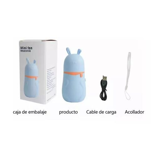 Ventilador,mini Ventilador De Mano Y Portátil,recargable Usb Azul