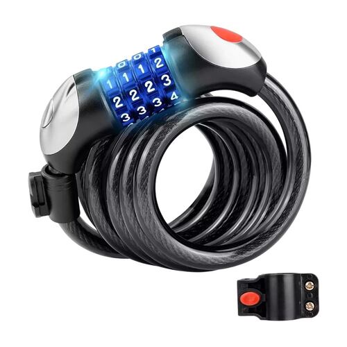 Candado De Cable Candado Cadena Seguridad Para Bici O Moto Nnegro