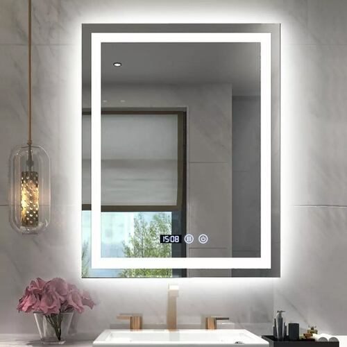 Espejo Led Baño 50x70cm Touch 3 Modo Con Función Antivaho.