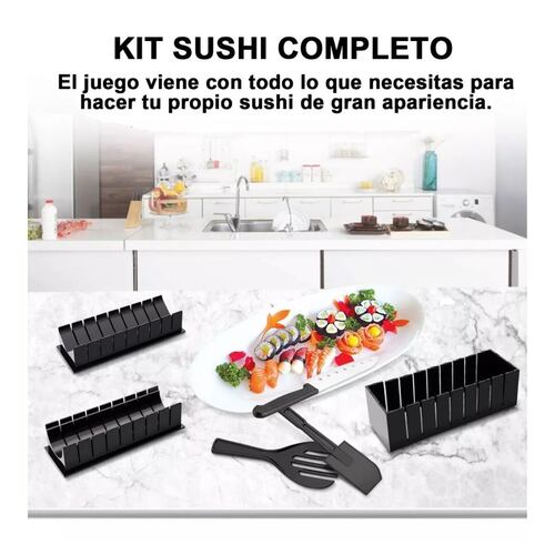 Herramienta De Sushi, Molde Para Hacer Sushi Rollos 11 Pzs Negro