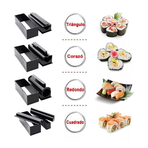 Herramienta De Sushi, Molde Para Hacer Sushi Rollos 11 Pzs Negro