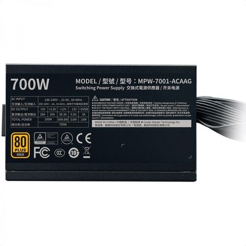 Fuente De Poder Cooler Master G700 Gold 80 Plus 700W MPW-7001-ACAAG-U2