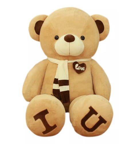 Grande Oso de Peluche  Con Bufanda 1 Mt Marron