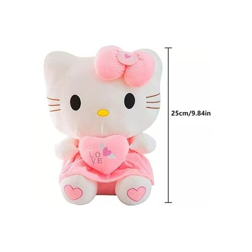 Peluche Hello Kitty Con Corazón 25cm Rosa