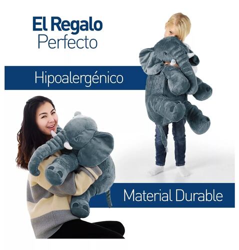 Peluche De Elefante Almohada Gris Oxford 65 cm