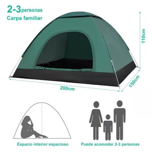 Tiendas Casa Campaña 3 Personas/gran Espacio /fácil Instalar.