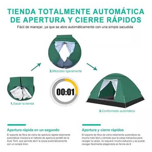 Tiendas Casa Campaña 3 Personas/gran Espacio /fácil Instalar.