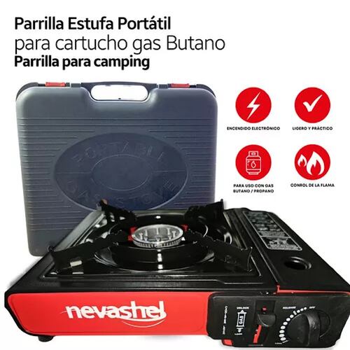 Parrilla Estufa Portátil Para Cartucho Gas Butano Acampar.
