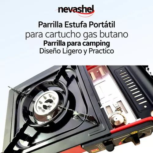 Parrilla Estufa Portátil Para Cartucho Gas Butano Acampar.