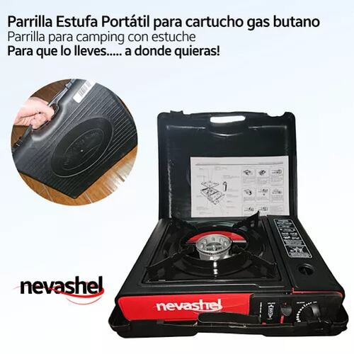 Parrilla Estufa Portátil Para Cartucho Gas Butano Acampar.
