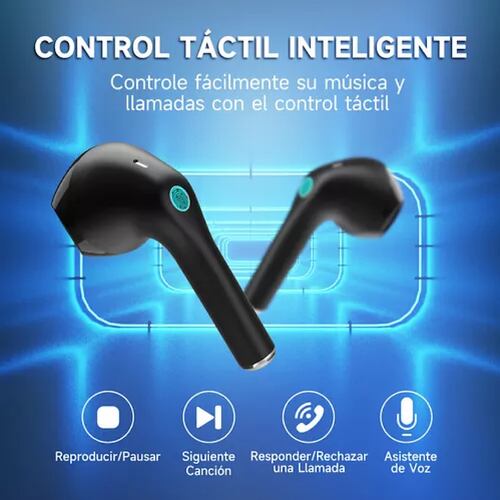Audífonos Inalámbricos, Audífonos Bluetooth con Microfono Deep Bass Auriculares Bluetooth Con Tipo C Cable 1Hora Aut201 In-ear Earbuds.