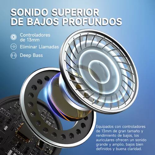 Audífonos Inalámbricos, Audífonos Bluetooth con Microfono Deep Bass Auriculares Bluetooth Con Tipo C Cable 1Hora Aut201 In-ear Earbuds.