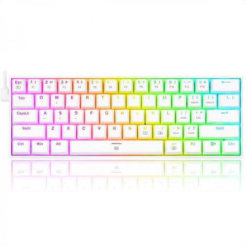 Teclado Redragon Dragonborn White K630W-RGB Mecanico Switch Brown Alambrico Español