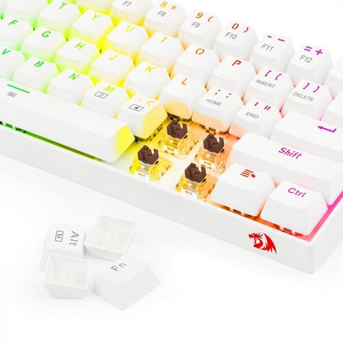 Teclado Redragon Dragonborn White K630W-RGB Mecanico Switch Brown Alambrico Español