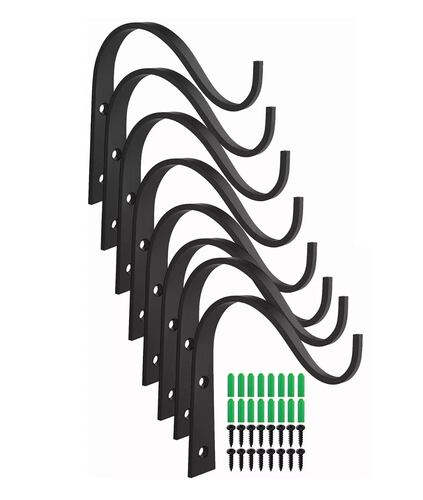 Gancho Pared Para Colgar Plantas 8 Pz Negros