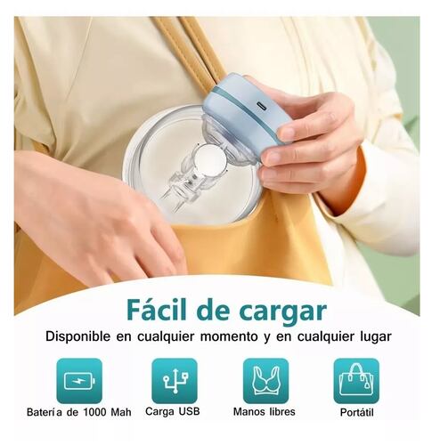 Extractor De Leche Eléctrico Silencioso Portátil Recargable Azul