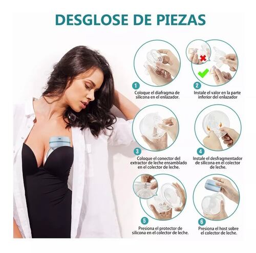 Extractor De Leche Eléctrico Silencioso Portátil Recargable Azul