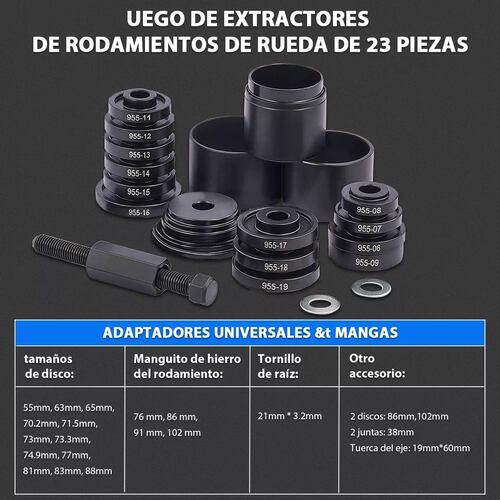 Juego 23 Piezas Extractor De Polea Rodamiento Herramientas