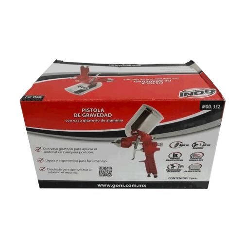 Pistola Pintar Gravedad Vaso Aluminio 400Ml Girator Goni 352