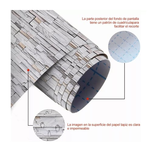Papel Tapiz Autoadhesivo Para Paredes De Piedra 3d 45cm*10m 