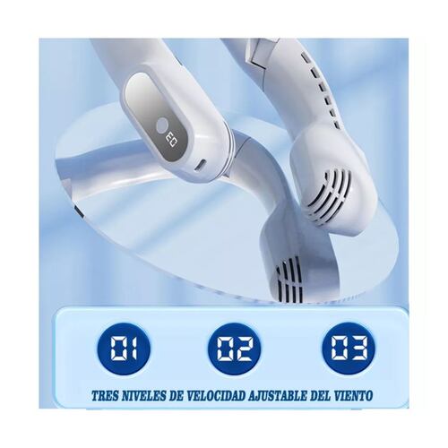 Ventilador Portátil Plegable Con Cuello Colgante,4000mah,usb Blanco