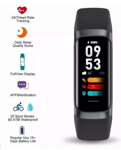Reloj Inteligente Bluetooth Para Dama Negro