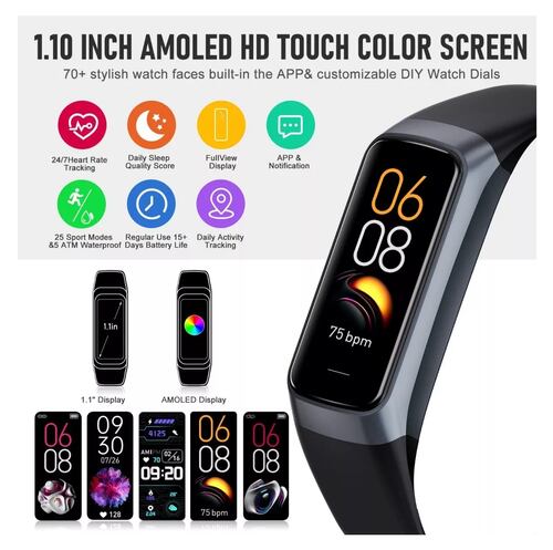 Reloj Inteligente Bluetooth Para Dama Negro