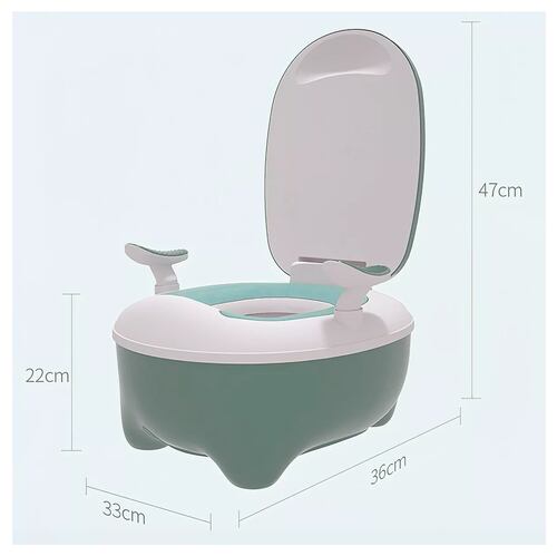 Baño Entrenador Con Asiento Y Tapa Para Niños verde con blanco