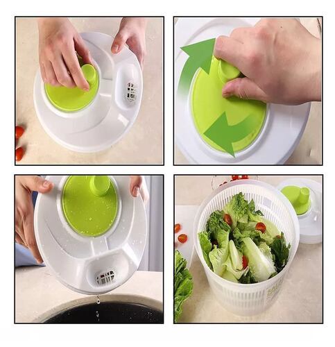 Centrifugador De Lechuga Para Cocina Blanco con Verde 