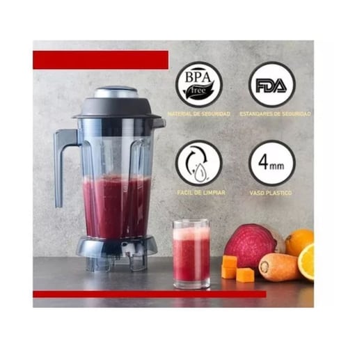 Licuadora Para Cocina Lagom Vaso Irrompible De 2l Bpa Tapa Antiderrame Negro 