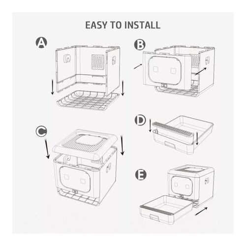 Caja De Arena Plegable Portátil Para Gatos Grande 